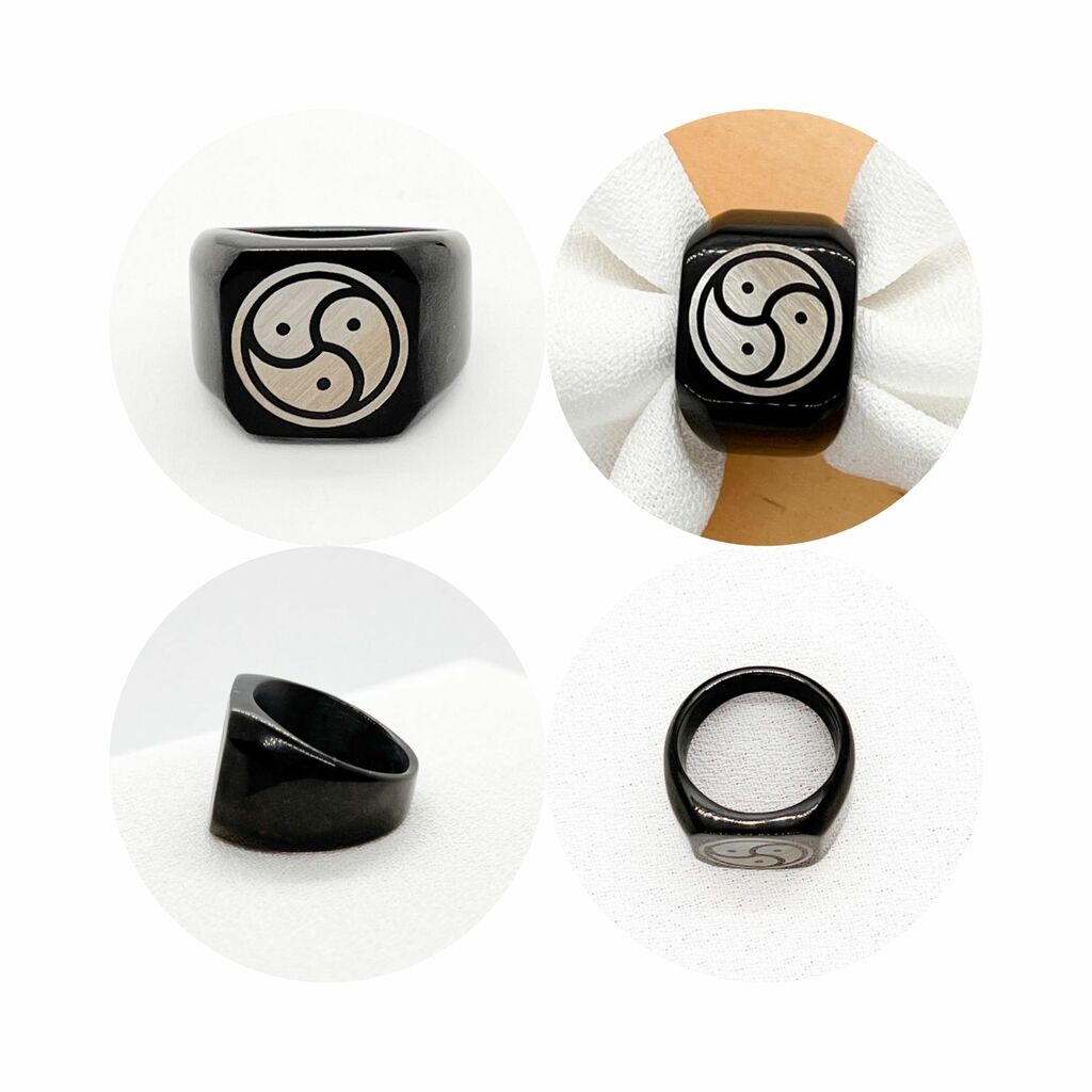black bdsm triskelion ring kinky anniversary gifts