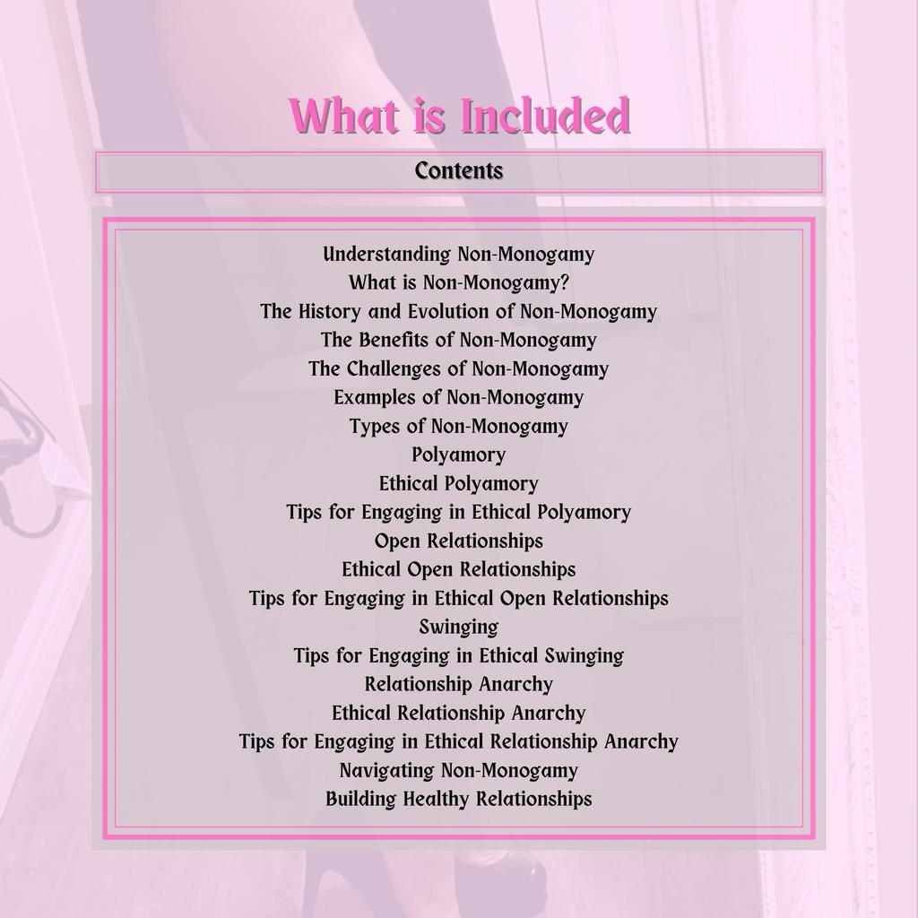 Ethical Non Monogamy Contents