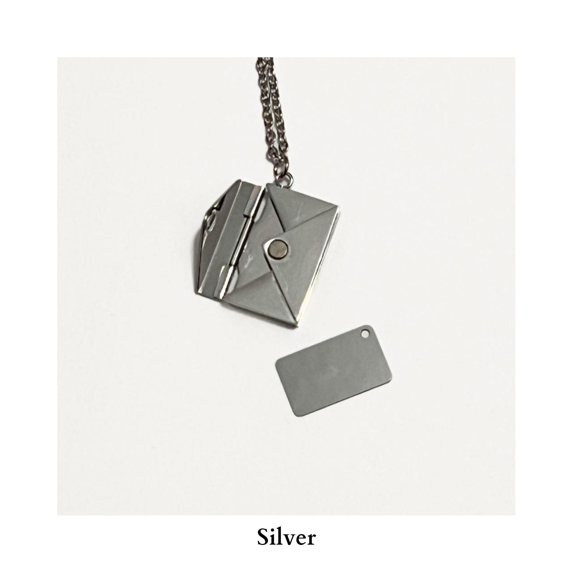 silver hidden pendant necklace